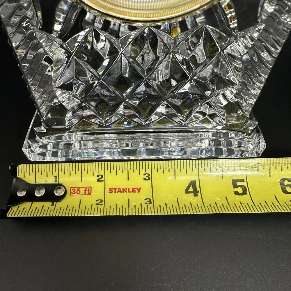 Waterford Crystal Lismore Carriage Clock Quartz Mantel Desk Tabletop Vintage